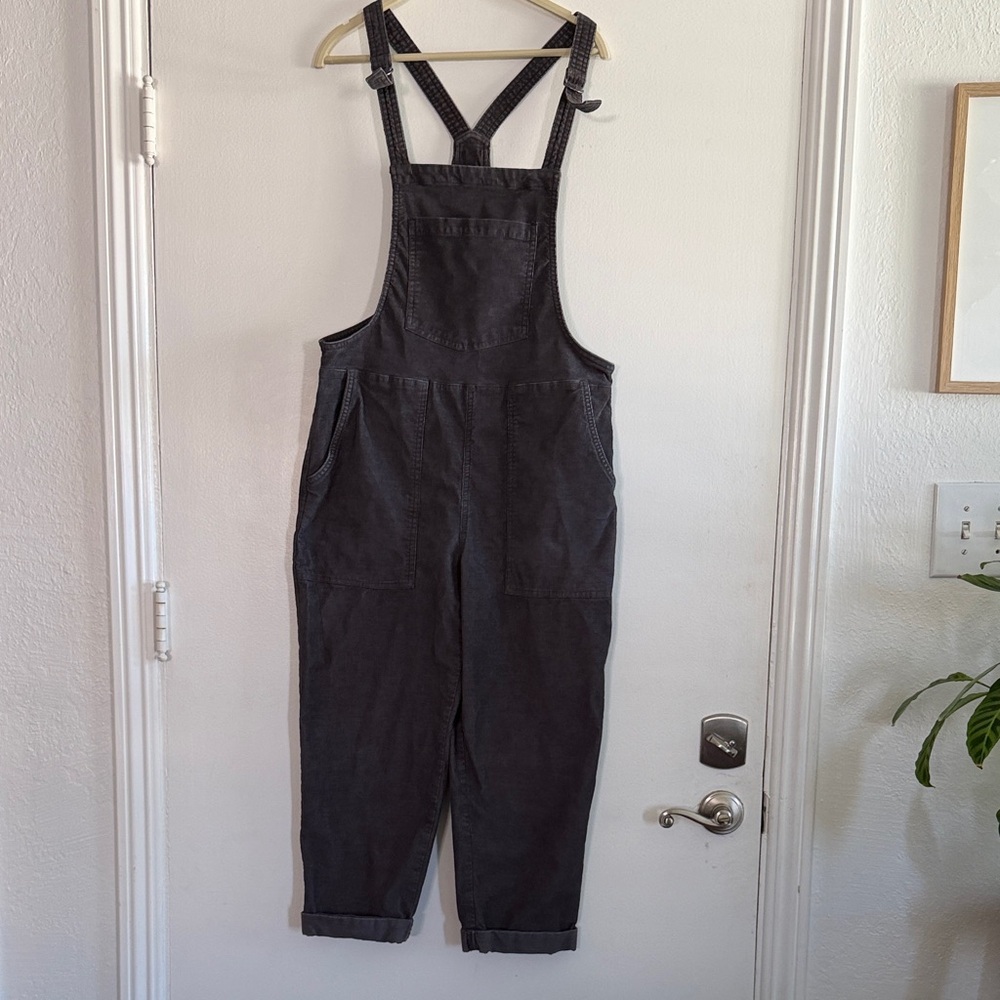 AERIE Corduroy overalls size S charcoal grey color - Picture 1 of 10